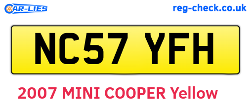 NC57YFH are the vehicle registration plates.