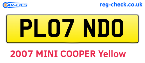 PL07NDO are the vehicle registration plates.