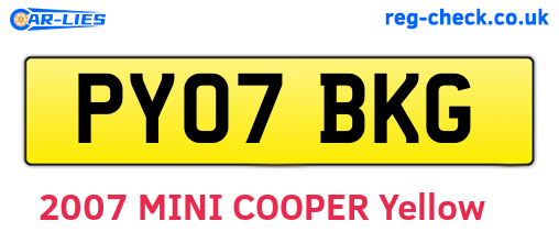 PY07BKG are the vehicle registration plates.
