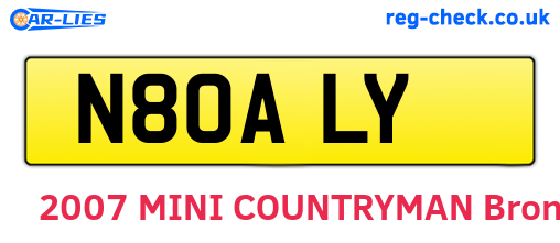 N80ALY are the vehicle registration plates.
