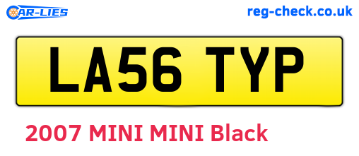 LA56TYP are the vehicle registration plates.