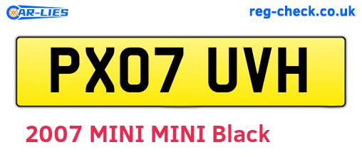 PX07UVH are the vehicle registration plates.
