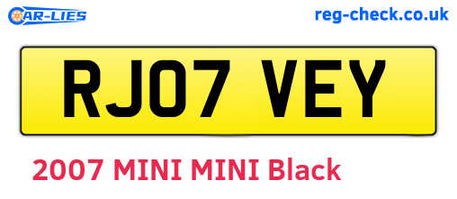 RJ07VEY are the vehicle registration plates.