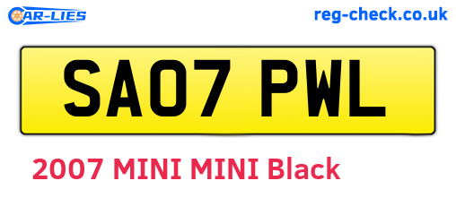 SA07PWL are the vehicle registration plates.