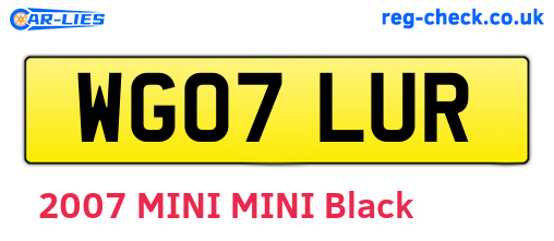 WG07LUR are the vehicle registration plates.