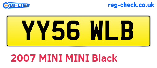 YY56WLB are the vehicle registration plates.
