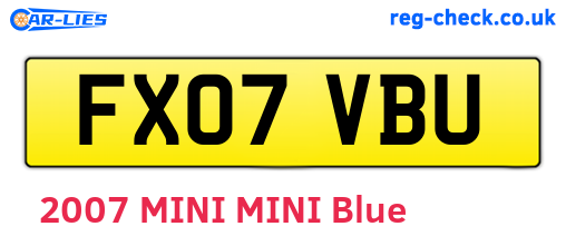 FX07VBU are the vehicle registration plates.
