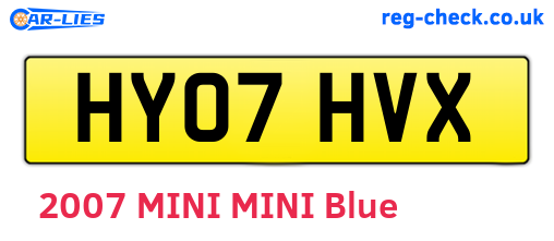 HY07HVX are the vehicle registration plates.