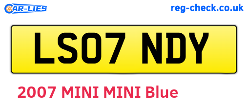 LS07NDY are the vehicle registration plates.