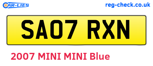 SA07RXN are the vehicle registration plates.
