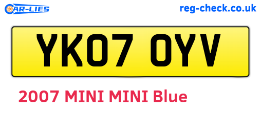 YK07OYV are the vehicle registration plates.