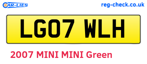 LG07WLH are the vehicle registration plates.