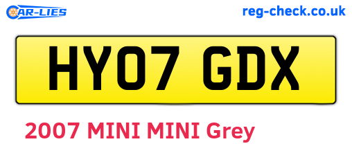 HY07GDX are the vehicle registration plates.