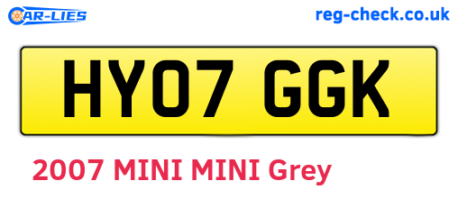 HY07GGK are the vehicle registration plates.