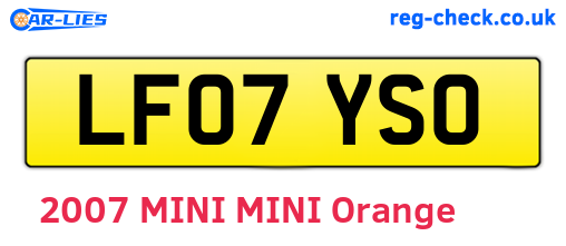 LF07YSO are the vehicle registration plates.