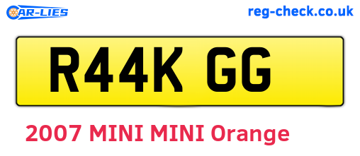 R44KGG are the vehicle registration plates.