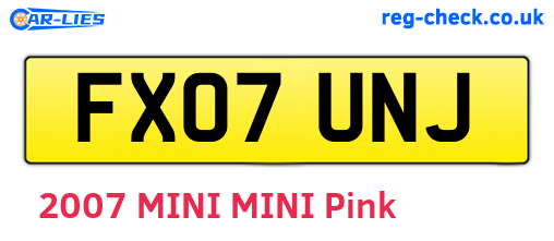 FX07UNJ are the vehicle registration plates.