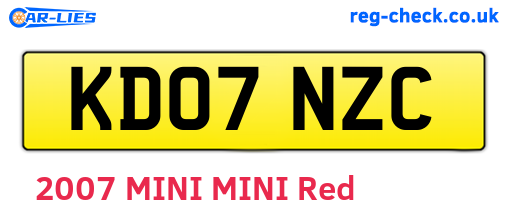 KD07NZC are the vehicle registration plates.