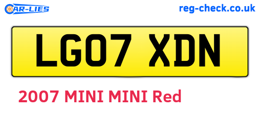 LG07XDN are the vehicle registration plates.