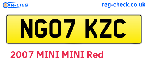 NG07KZC are the vehicle registration plates.