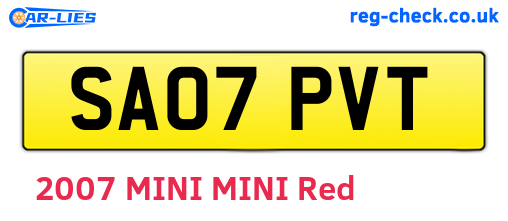 SA07PVT are the vehicle registration plates.