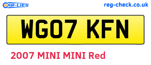 WG07KFN are the vehicle registration plates.