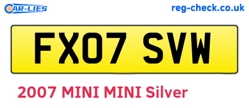 FX07SVW are the vehicle registration plates.