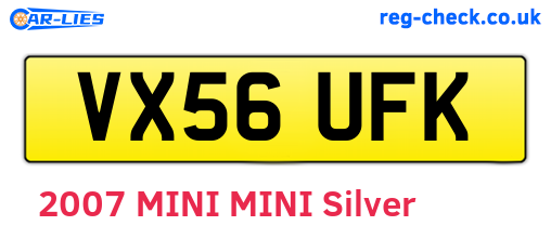 VX56UFK are the vehicle registration plates.