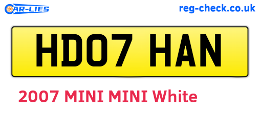 HD07HAN are the vehicle registration plates.