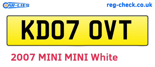 KD07OVT are the vehicle registration plates.