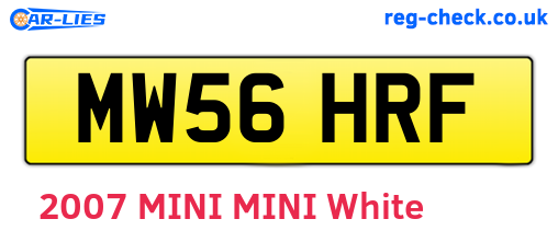 MW56HRF are the vehicle registration plates.
