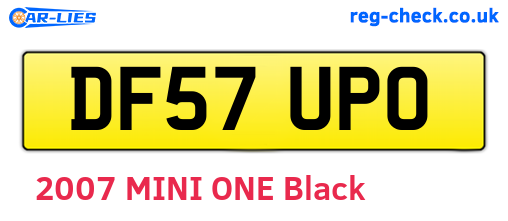 DF57UPO are the vehicle registration plates.