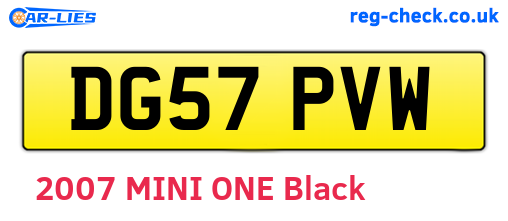 DG57PVW are the vehicle registration plates.