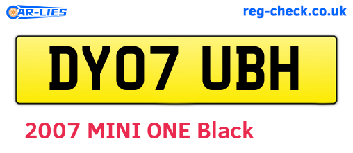 DY07UBH are the vehicle registration plates.