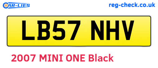 LB57NHV are the vehicle registration plates.