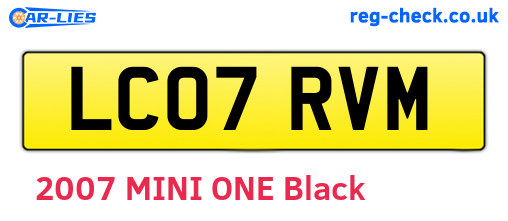 LC07RVM are the vehicle registration plates.