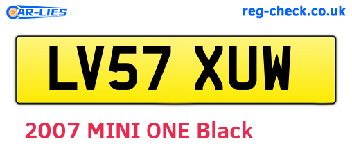 LV57XUW are the vehicle registration plates.