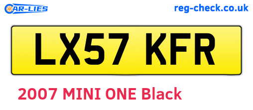 LX57KFR are the vehicle registration plates.