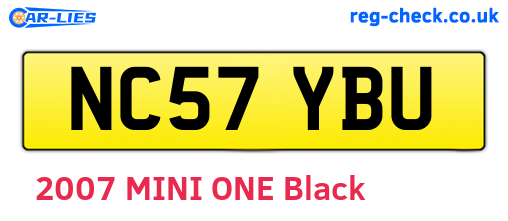 NC57YBU are the vehicle registration plates.