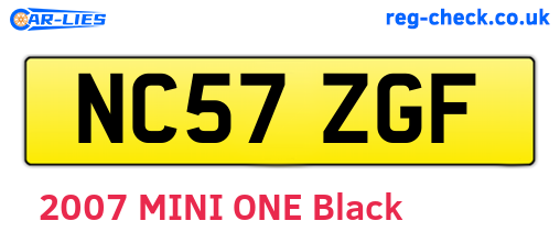 NC57ZGF are the vehicle registration plates.