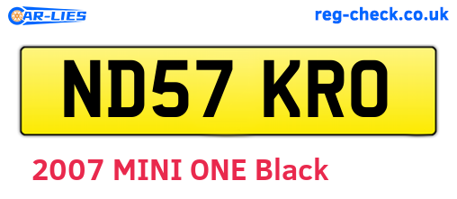 ND57KRO are the vehicle registration plates.