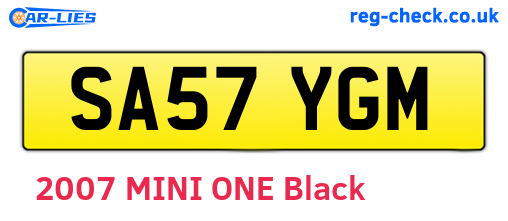SA57YGM are the vehicle registration plates.