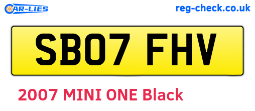 SB07FHV are the vehicle registration plates.