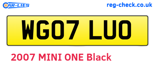 WG07LUO are the vehicle registration plates.