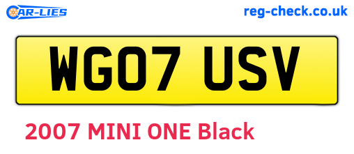 WG07USV are the vehicle registration plates.