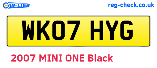 WK07HYG are the vehicle registration plates.