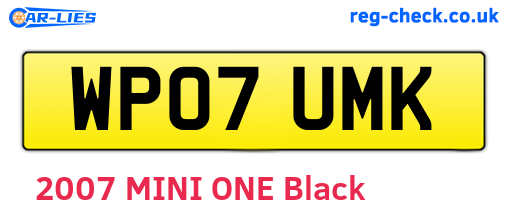 WP07UMK are the vehicle registration plates.
