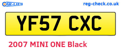 YF57CXC are the vehicle registration plates.
