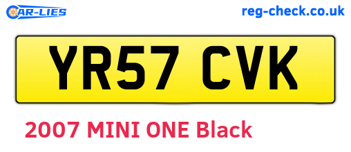 YR57CVK are the vehicle registration plates.