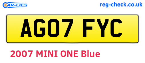 AG07FYC are the vehicle registration plates.
